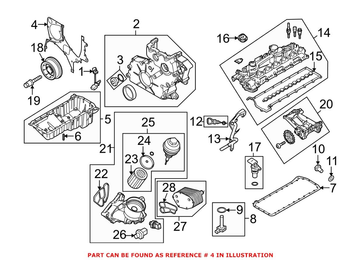 BMW Engine Timing Cover Gasket - Lower 11147795784